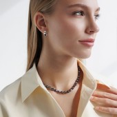 Cercei argint cu perle naturale negre si tortite DiAmanti SK25215EL_B-G